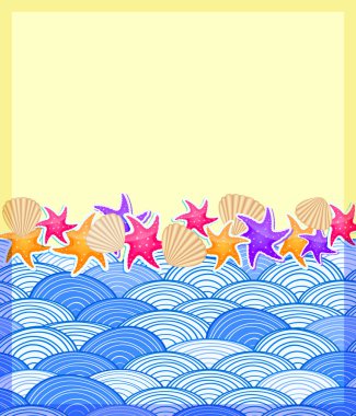 kabukları ve starfishs sarı kum plaj