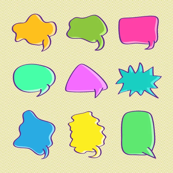 Set di chat bolla disegnata a mano — Vettoriale Stock