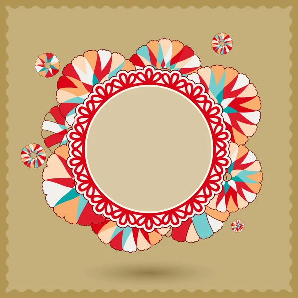カラフルな丸い飾りと抽象的なバナー — ストックベクタ