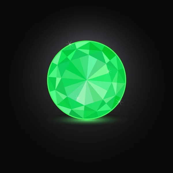 Zielony okrągły szmaragd — Wektor stockowy