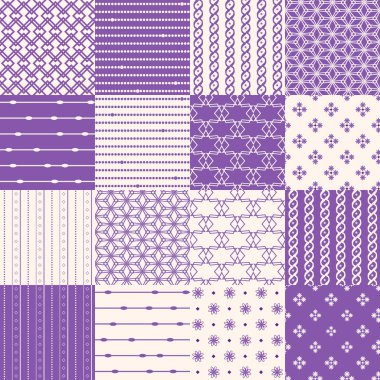 Seamless Geometric Pattern Set clipart