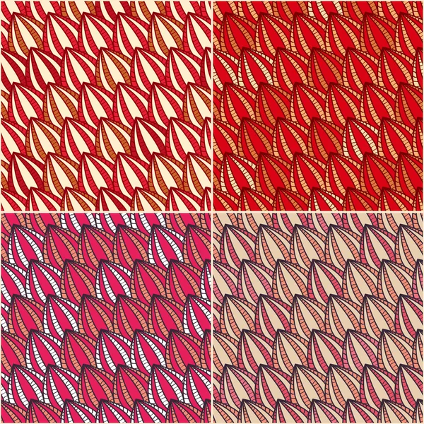 Röda blad sömlös abstrakt mönster — Stock vektor