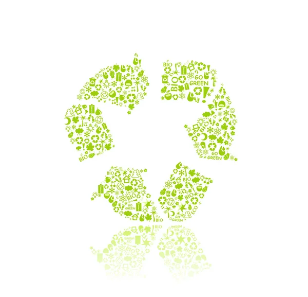 Icône de silhouette recyclé signe — Image vectorielle