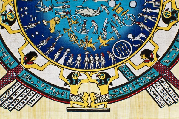 Zodiac på papyrus – stockfoto