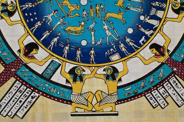 Zodiac på papyrus – stockfoto