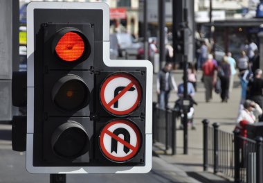 Traffic light at road junction clipart