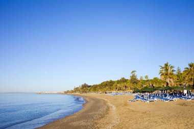 Marbella Beach on Costa del Sol in Spain clipart