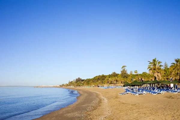 Praia de Marbella na Costa del Sol em Espanha — Fotografia de Stock