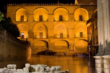 Mezquita Facade at Night clipart