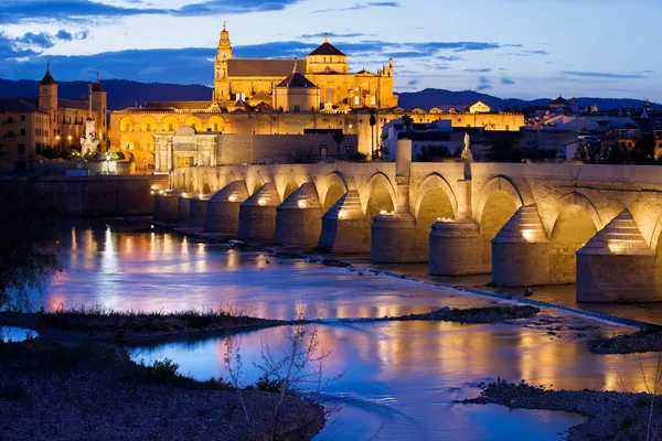 Mezquita i rzymskiego mostu w Kordoba — Zdjęcie stockowe
