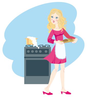 Milk eloped for an inexperienced young hostess clipart