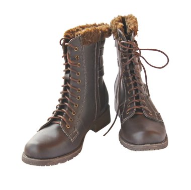 Leather boots on to fur clipart