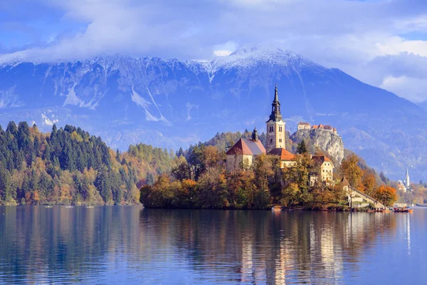 Bled con lago, Slovenia, Europa — Foto Stock