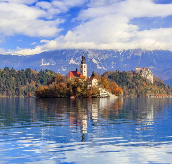 Bled con lago, Eslovenia, Europa — Foto de Stock