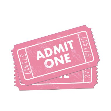 Pink Admit One Ticket clipart