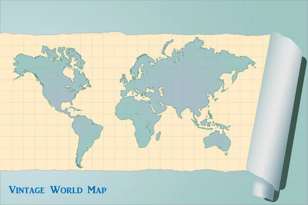 ビンテージの世界地図 — ストックベクタ