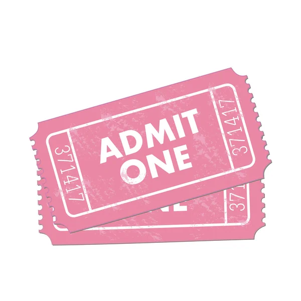 Pink Admit One Ticket — Stock Vector