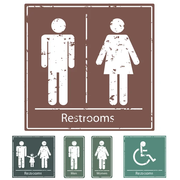 复古的厕所标志 — 图库矢量图片