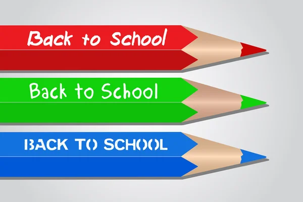 Okula dönüş renkli kalemler — Stok Vektör