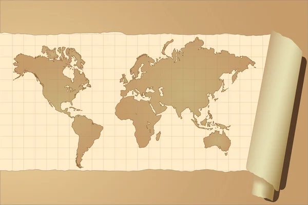 Vintage Dünya Haritası — Stok Vektör