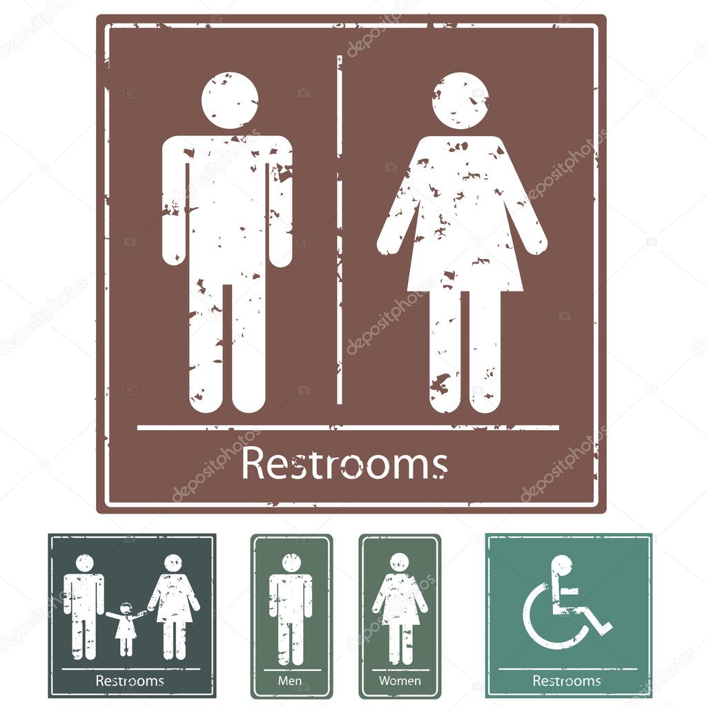 Retro Restroom Signs