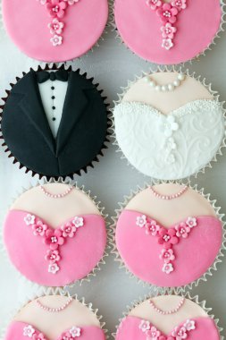 Wedding party cupcakes clipart