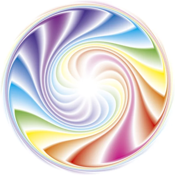 Struttura astratta dello spettro arcobaleno arricciato a spirale — Vettoriale Stock