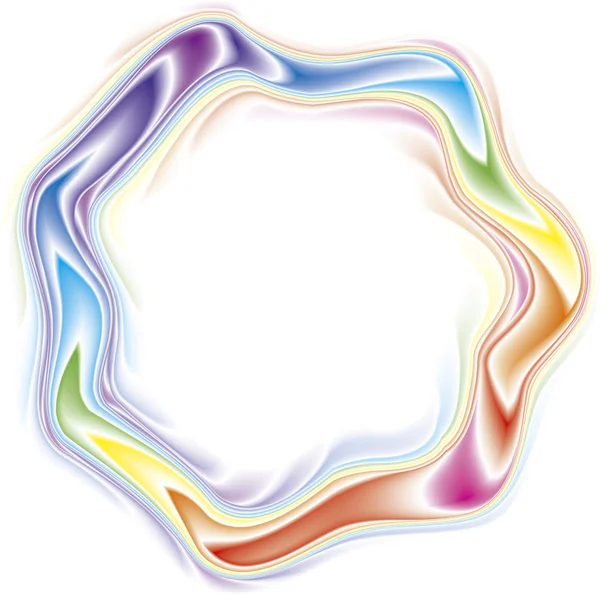 Cadre vectoriel abstrait. Lignes ondulées toutes les couleurs de l'arc-en-ciel — Image vectorielle