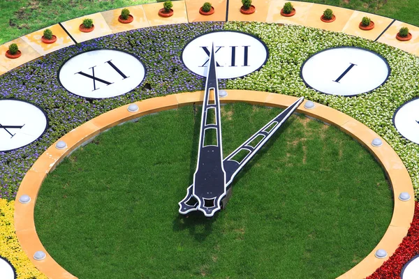 Годинник клумбі є estabished в Києві в рамках підготовки до Євро-2012 — стокове фото