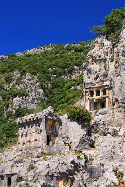 Túmulos da Lícia Antiga em Mira, Turquia — Fotografia de Stock