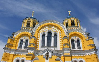 Big Vladimir Cathedral in Kiev in Ukraine in summer clipart