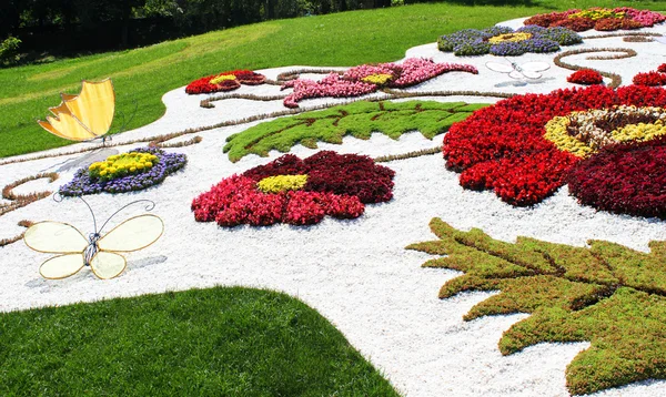 Fragments of the compositions. Flower Show in Kiev, dedicated to the European football championship — Stock Photo, Image
