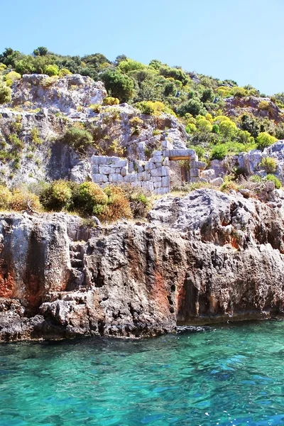 Ciudad de Lycian hundida en la isla de Kekova, Turquía —  Fotos de Stock
