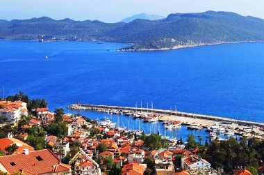 Harbour City kaş (Kash) Türkiye ve Yunan Adası Kasteloriz