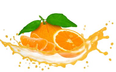 Splash with fruit clipart