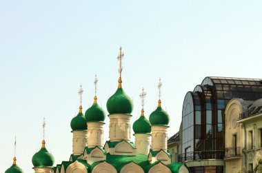 Green churches domes clipart