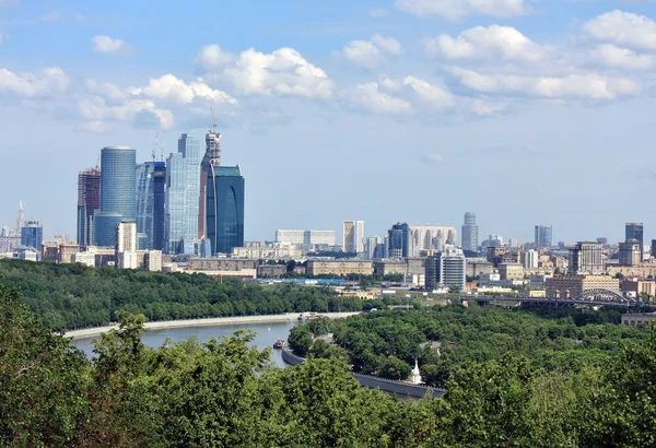 Řeka Moskva a oblast "moscow City" — Stock fotografie