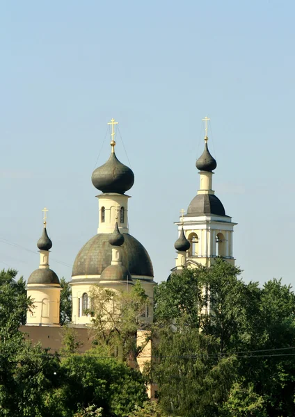 Церковь с черными куполами — стоковое фото