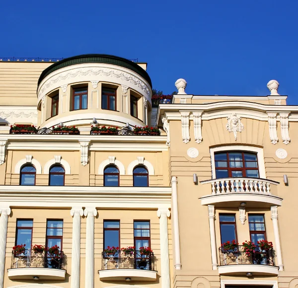 stock image Facade of the house with a turret