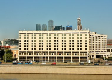 White building on the embankment clipart