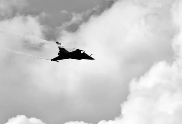 stock image Demonstrative performance by the jet Dassault Rafale at the air