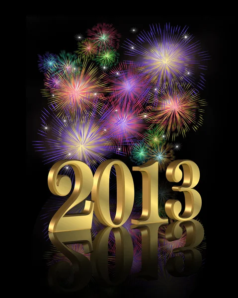 Nový rok 2013 ohňostroj — Stock fotografie