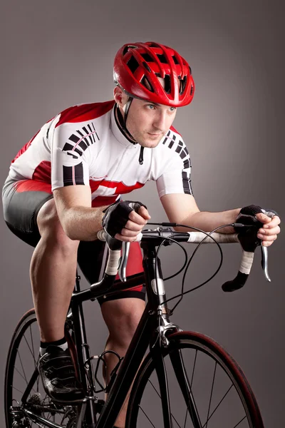 Cyklista na kole — Stock fotografie
