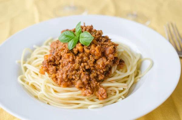 Italiensk spaghetti middag - Stock-foto
