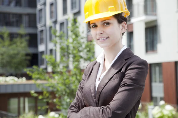 Engenheiro de construção feminino — Fotografia de Stock