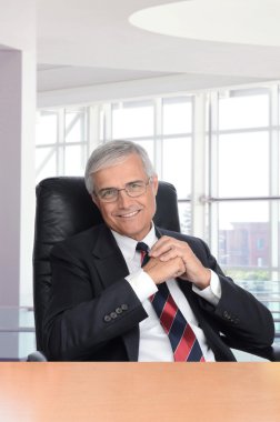 Businessman in Modern Office Setting clipart