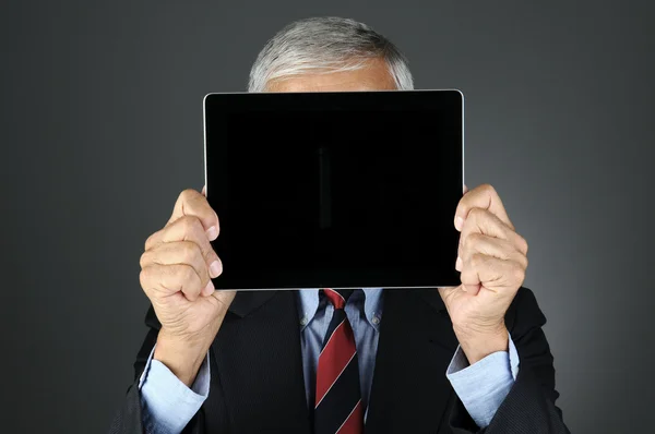 Empresario Detrás de Tablet Computer — Foto de Stock
