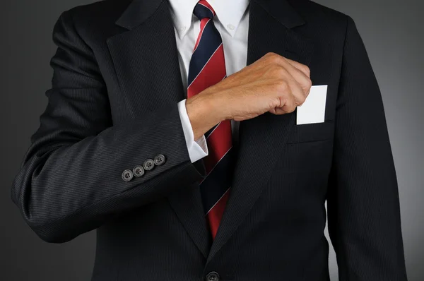 Businessman Taking Blank Card From Pocket — Stock Photo, Image