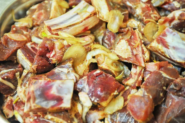 Fígado marinado, rins, pulmões carne shashlik — Fotografia de Stock