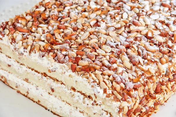 Tasty nuts cake — Stockfoto